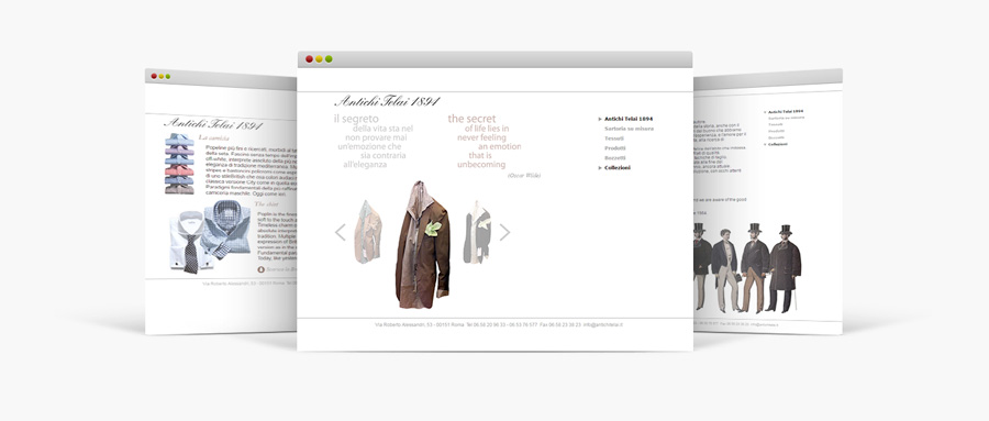 Realizzazione grafica sito web sartoria, Graphic Web Designer Freelance Roma, VdvGrafica