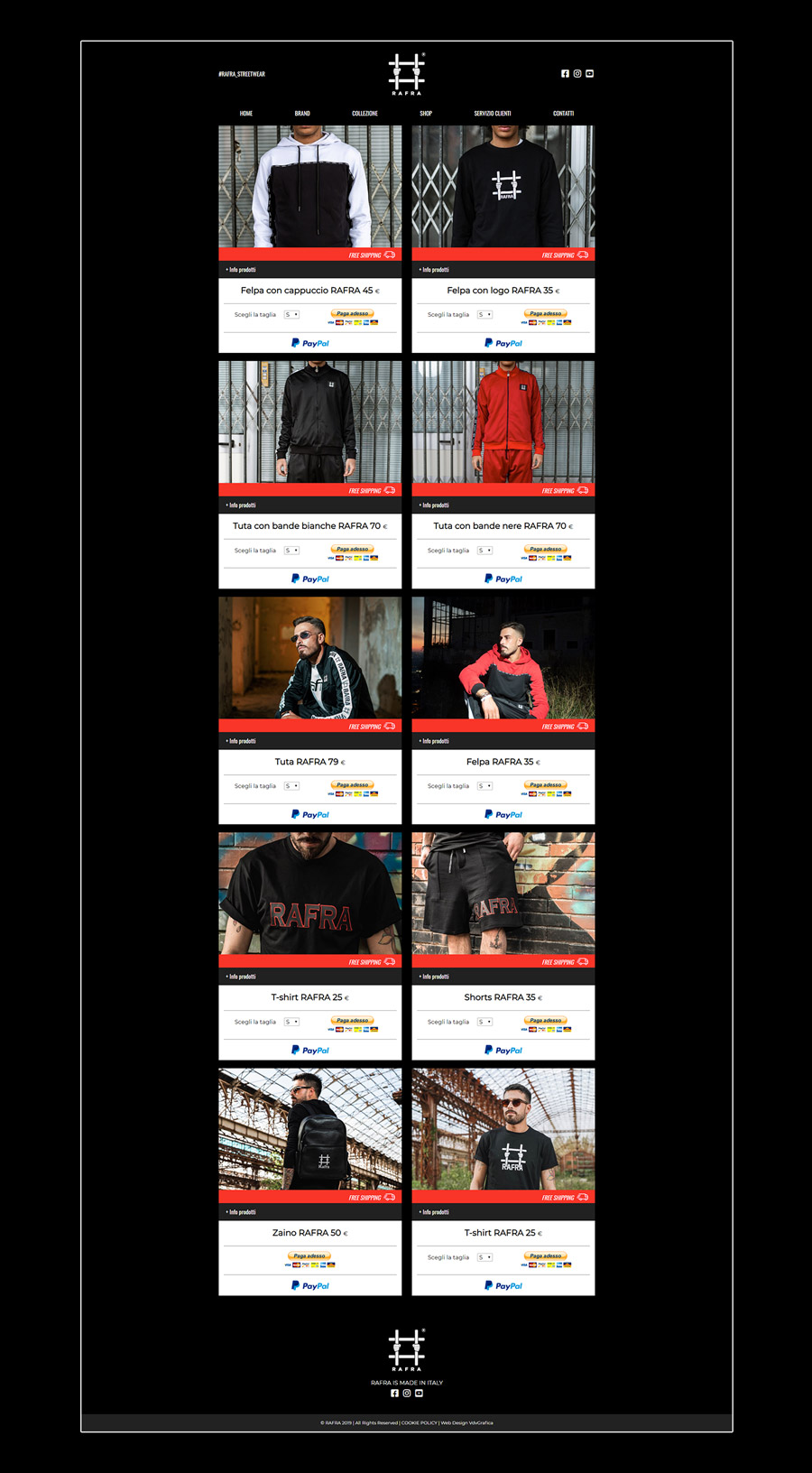 Realizzazione sito e-commerce per marchio di abbigliamento, Graphic Web Designer Freelance Roma, VdvGrafica