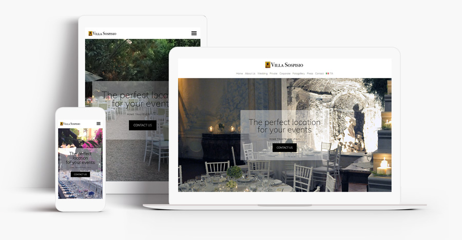 realizzazione sito web mobile per location matrimoni, web Designer Freelance Roma, VdvGrafica