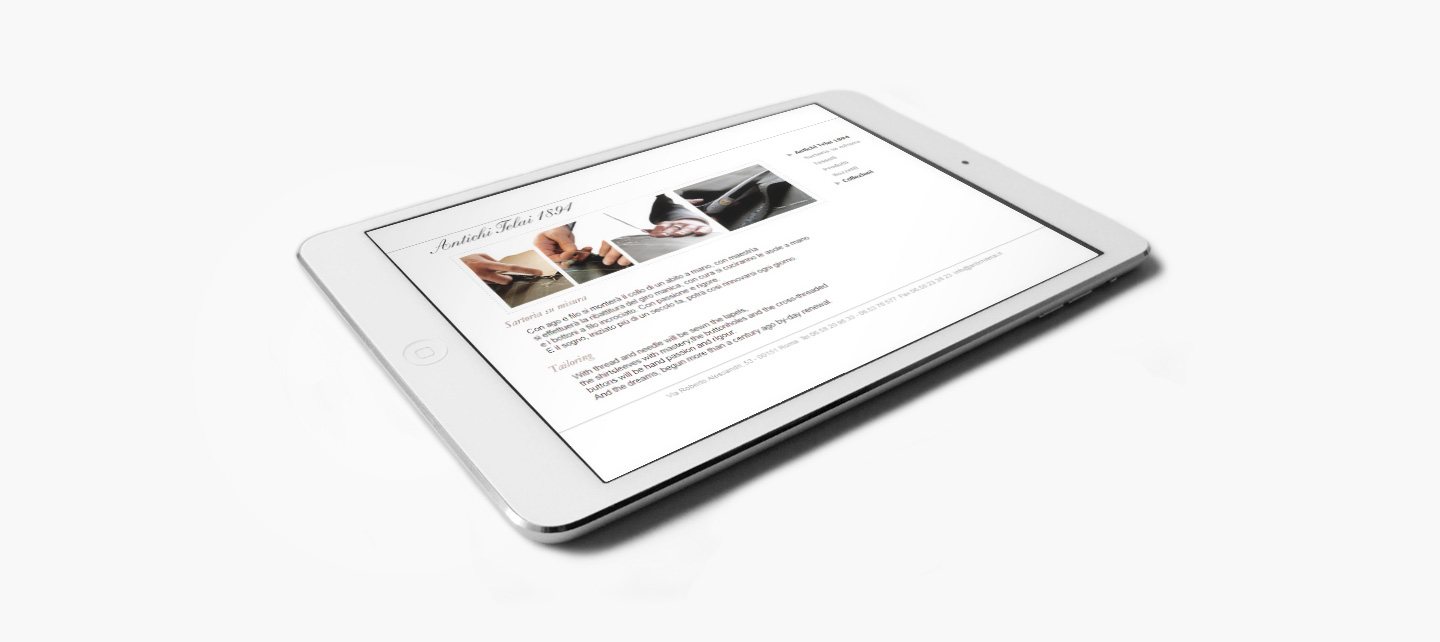 Realizzazione sito web mobile per sartoria, Graphic Web Designer Freelance Roma, VdvGrafica